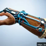 Home 18 인공장기와 치료 효과 비교 연구 - A detailed close-up of a modern prosthetic arm made from advanced biomaterials like silicone and pol...